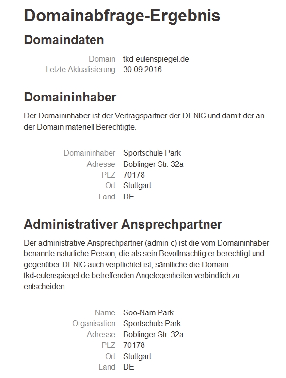 Domainabfrage tkd eulenspiegel